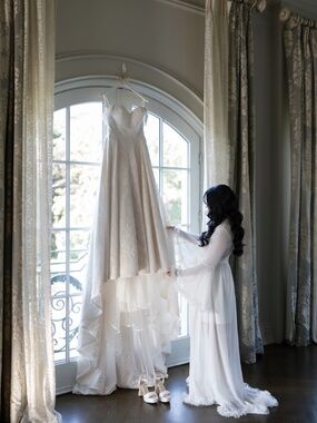Amazon ruffled sheer wedding bridal robe